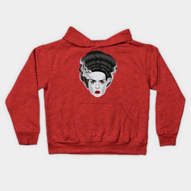 Elsa Lanchester Kids Hoodie by AlejandroMogolloArt